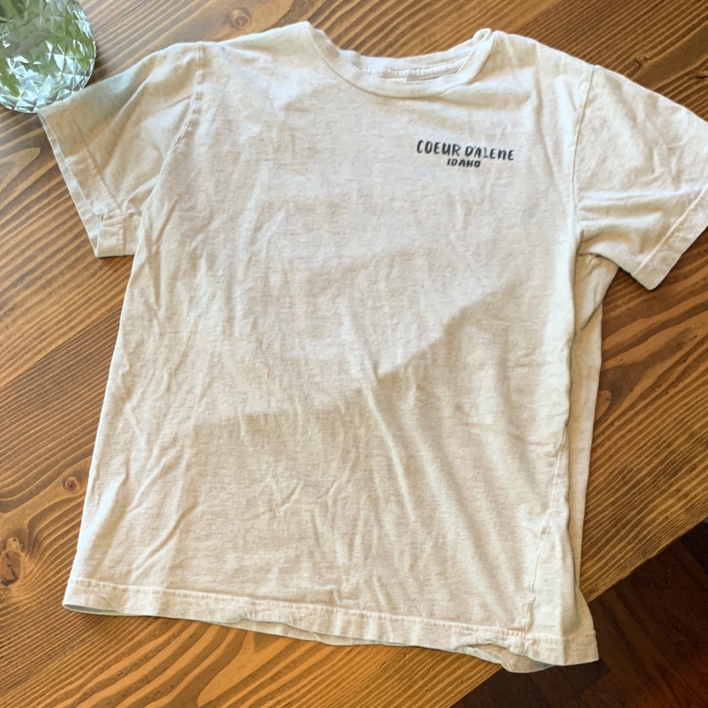 Kids Cream Short Sleeve Graphic Tee - Coeur d'Alene Idaho - Picture 2 of 3